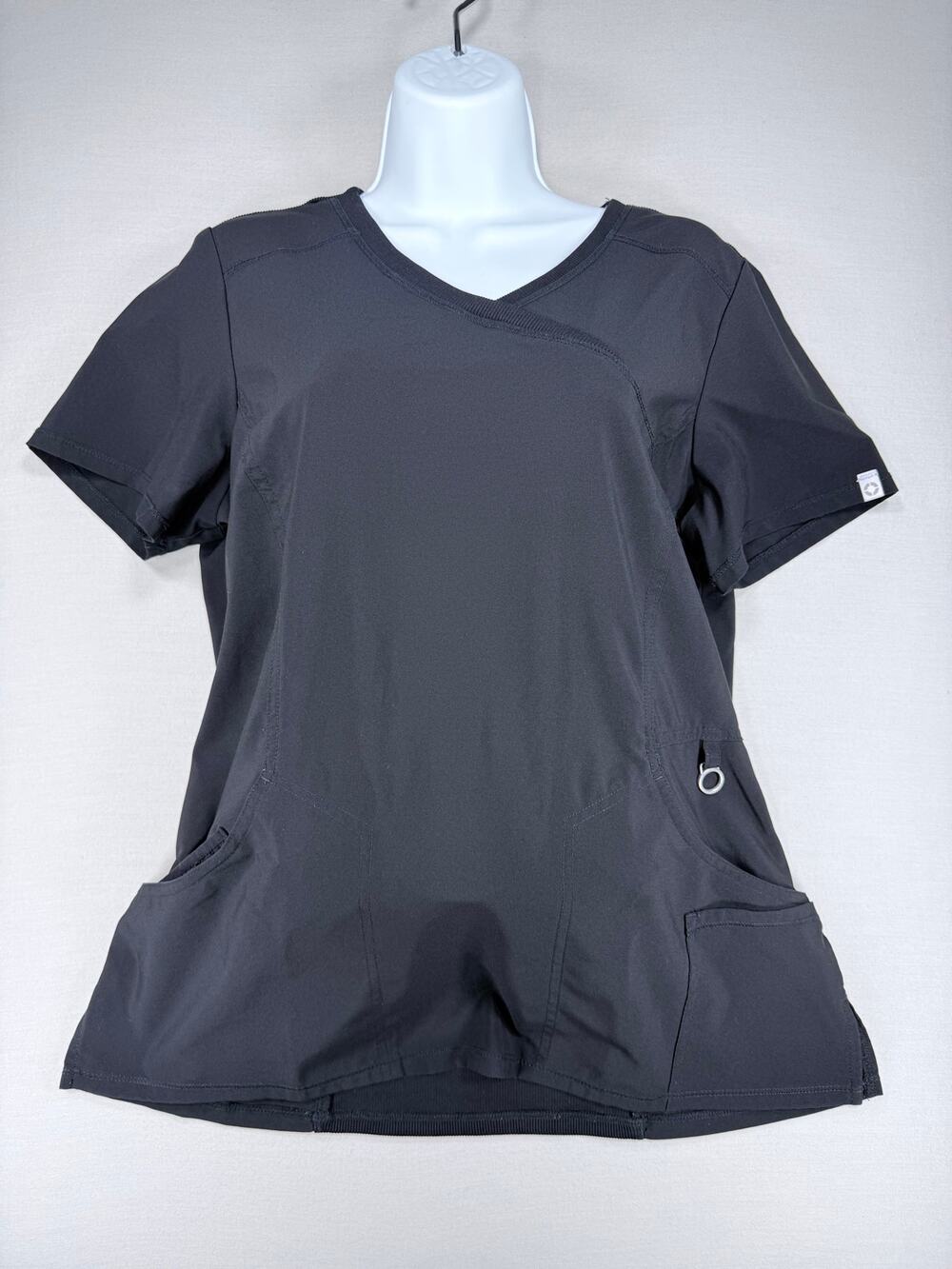 Cherokee Infinity Mock Wrap Scrub Top Black M 2625A